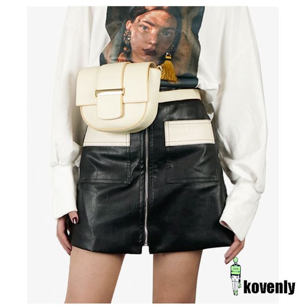 

new woman waist bag pu leather fanny pack europe contracted waist pack fashion purse inclined shoulder bag pu waist belt b52