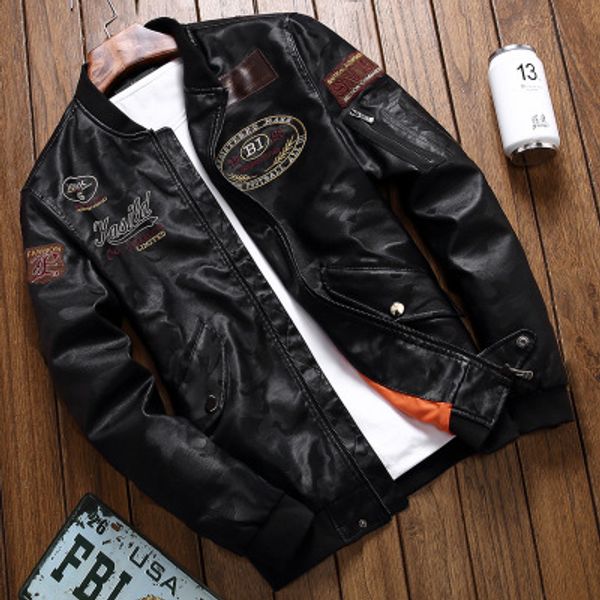 

lst910083 men designer jackets motorcycle coat for boys fashion cool jacket with letter pattern 3 styles 2020 autumn new, Black;brown