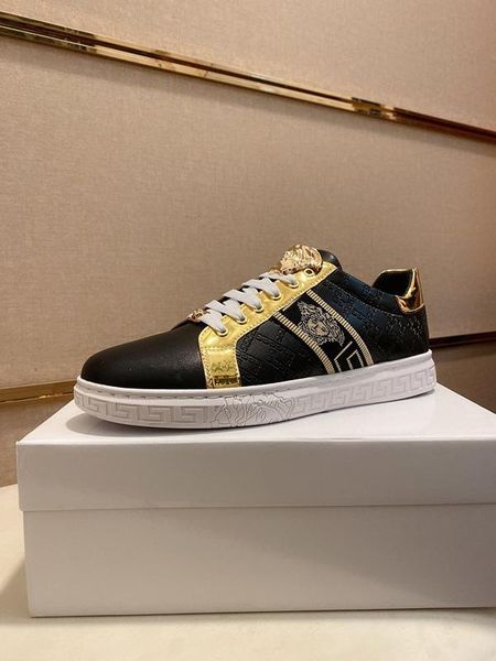 

2020d luxury men's medusa printed low-casual tide shoes, high-quality fashion catwalk shoes outdoor sports shoes, size: 38-451, Black