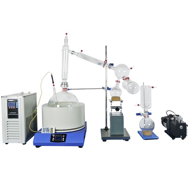 

zoibkd 10l short path distillation w/cooling chiller vacuum pump one-sshopping completed set magnetic stirring heating mantle