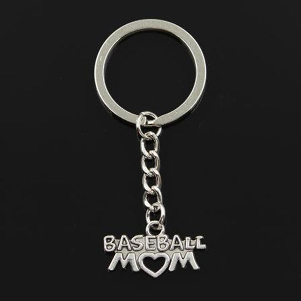 Mode 20 teile/los Schlüsselanhänger Schlüsselanhänger Schmuck Silber Überzogene Baseball Mom Charms anhänger schlüssel zubehör