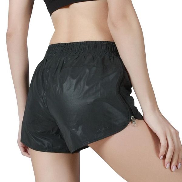 

reflective double layer sport shorts for women quick drying yoga gym shorts workout running gym athletic play up, Black;blue