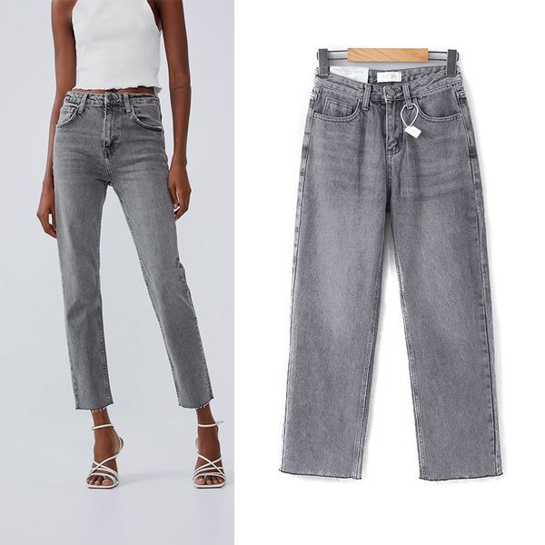 

jeans mujer 2020 new fashion high waist jeans pocket high elastic pencil plus size denim long pants casual basic grey, Blue