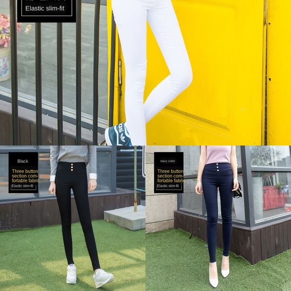 

новая черная высокие талии пальто плотно леггинсы женской верхней одежды стрейч похудение щиколотки брюки большого размера высокой талия пло, Black;white