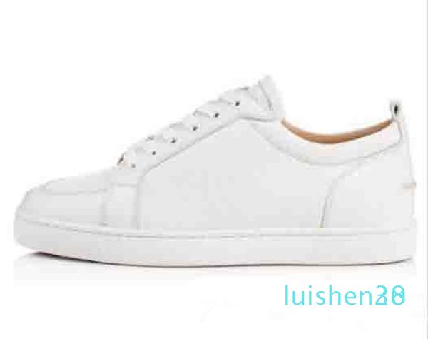 

original box] gift brand red bottom men sneakers low shoes rantulow junior flat mens geunine leather white black outdoor trainer l28