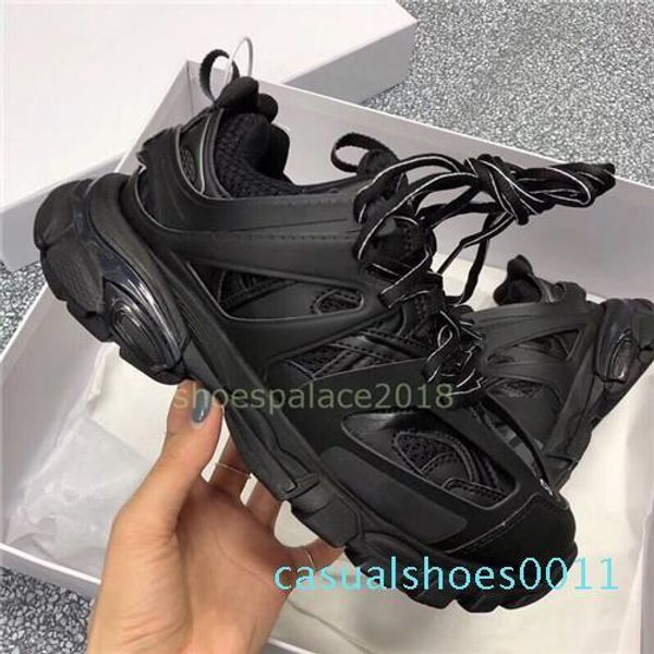 

men women casual shoes track 3.0 sneakers tess paris men gomma maille black low track 3m triple s shoes outdoor jogging designer clunky c11