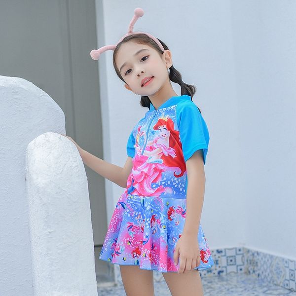 

2019 новых дети юбки милого девочек цельный русалка купальник цельного купальника для женщин, White;black