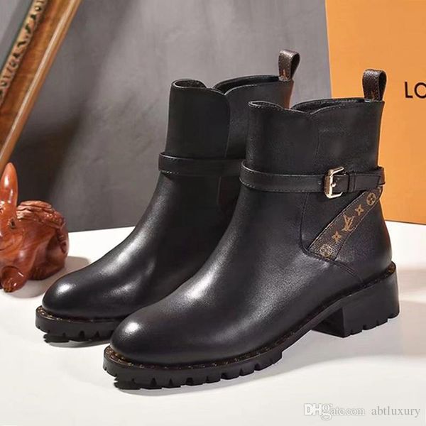

womens shoes ankle boots discovery ankle boot chaussures de femme martin motorcycle boot lady shoes bottes femmes luxury vintage fast ship, Black