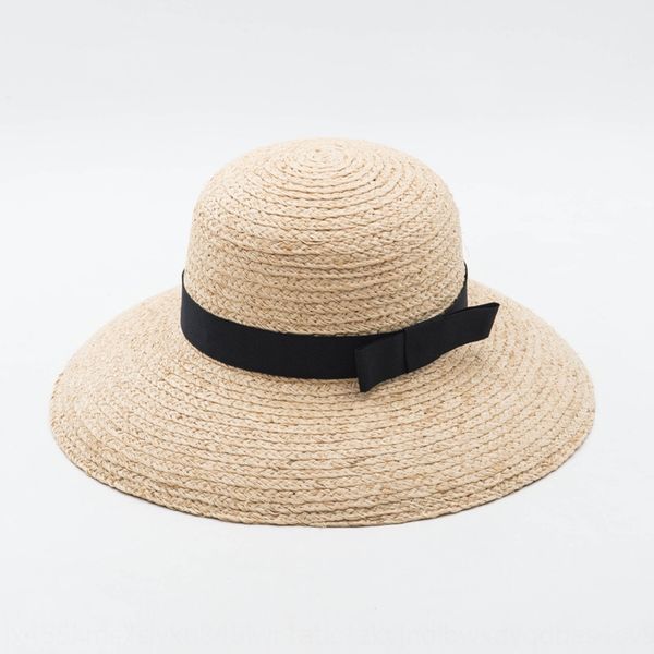 

korean style lafite women's big eaves straw beach tourism sunscreen lafite straw hat sunscreen hat, Blue;gray