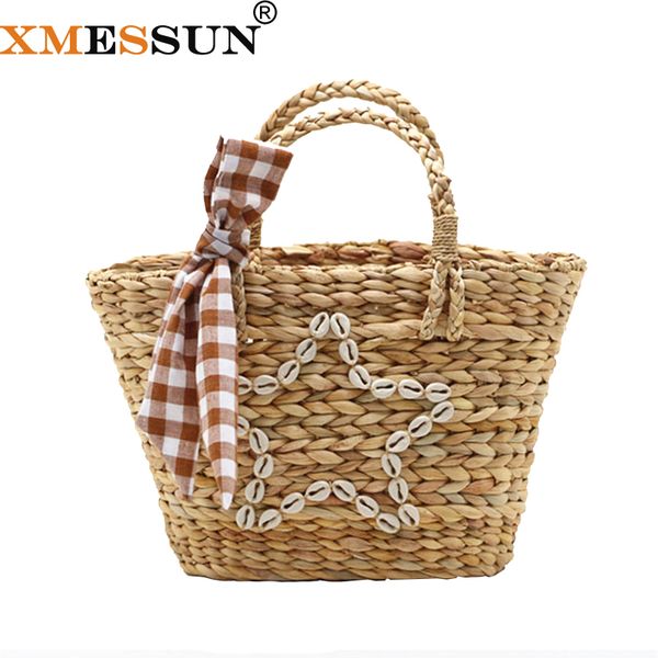 

xmessun 2020 summer fashion hand woven handbags women beach straw bag designer female rattan tote travel bag h300