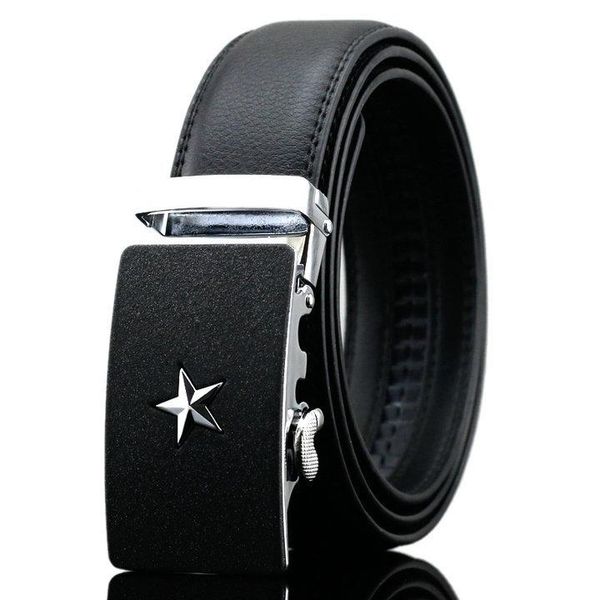 

automatic metal buckle genuine leather mens belt fashion belts for men automatic buckle belt men designer belts hy-333, Black;brown