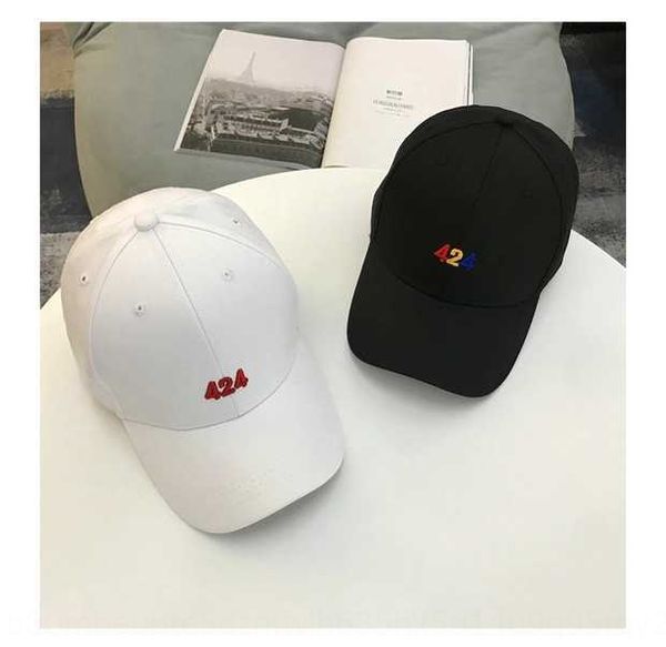 

5sz81 zhao liying hat of the same style 424 baseball cap embroidery baseball cap male and female street trendsetters curved brim sun h, Blue;gray