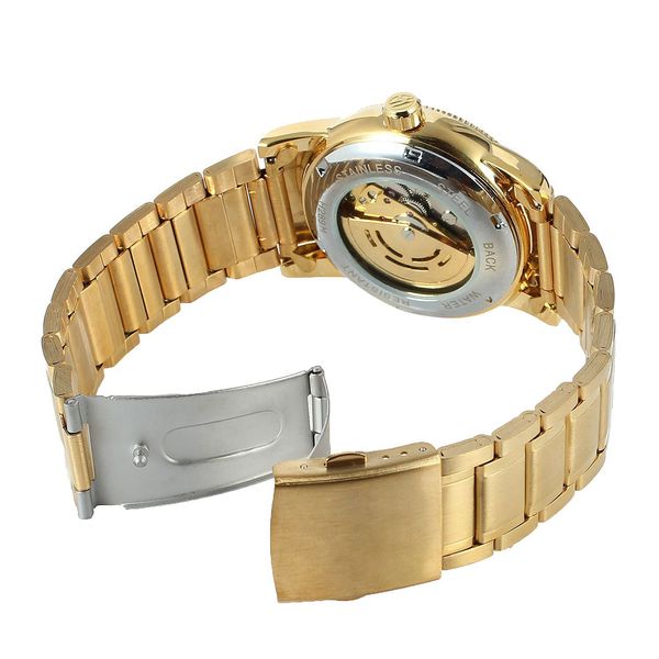 

high-end one-piece foreign trade wholesale all hollow mens automatic mechanical watch mens watch, Slivery;brown