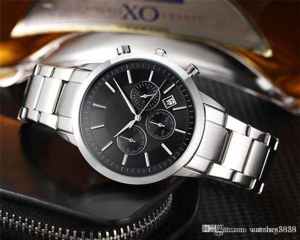 

fashion mens stainless steel watch black 5-color luxury chronograph wristwatch female designer watches all subdial work with day date clock, Slivery;brown