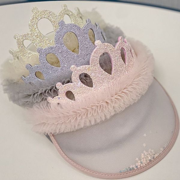 

internet celebrity shake new female noble sunscreen sunscreen hat princess crown empty hat, Blue;gray