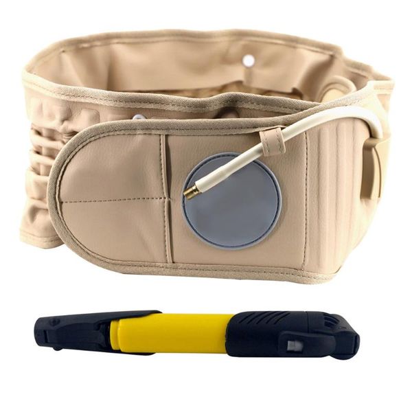 

waist support portable decompression back belt home lumbar traction device fatigue pain and soreness relief brace, Black;gray