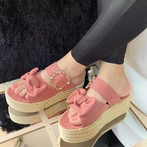 

платформа тапочки женщины слайды лето лук лето сандалии башмачок крытый открытый белье флип-флоп-бич женский клин обувь -161, Black