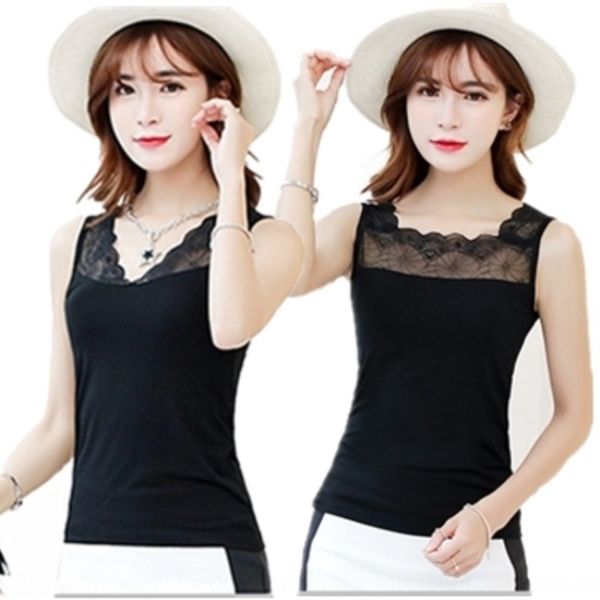 

double-sided korean style mid-length lace modal base shirt large size underwear vest lace vest bra camisole for women, White