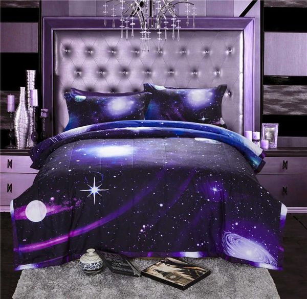 

3d galaxy comforter sets bedspreads universe outer space luxury quilt set coverlet with pillowcase for bedroom sofa decoration