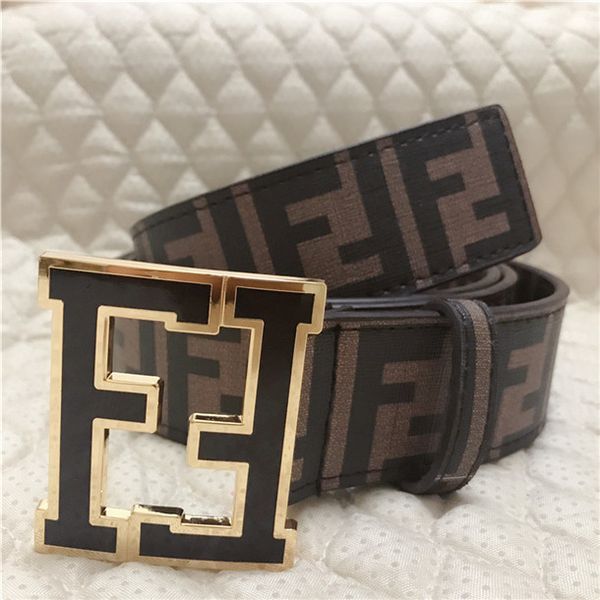 

men genuine leather designer letter printed belts women big buckles fen̴di g business f jeans fēndi dress strap 23, Silver