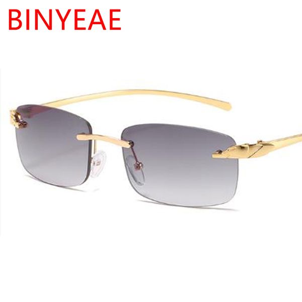 

vintgae rectangle rimless sunglasses women luxury ocean lens purple pink sun glasses square shades gradient eyewear uv400, White;black