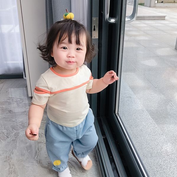 

non-return pullover clothing clothing children's casual round collar t-shirt children's wear babies' pullover xy-2006, Blue