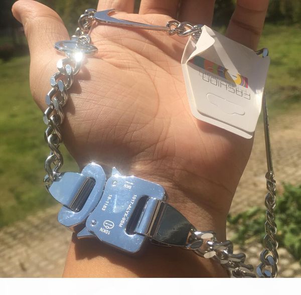 

y 2019 1017 alyx studio metal chain chokers necklace bracelet belts neck strap torques men women hip hop outdoor street accessories gif, Golden;silver