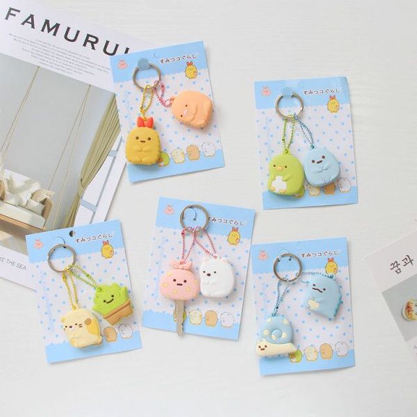 

ivyye sumikko gurashi anime keychain pvc pendant ornament decoration bag chain ring key cover key chains gift, Silver