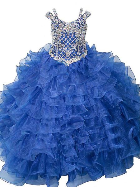 

actual image little girls beaded miss national first pageant dresses custom made floor length kids birthday party ball gown, Red;yellow
