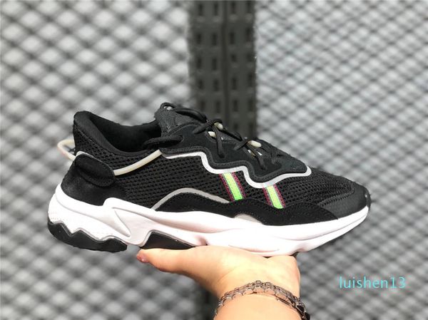 

2019 proud 3m reflective xeno ozweego men's and women's casual shoes neon green solar yellow halloween tone core black shoesl13