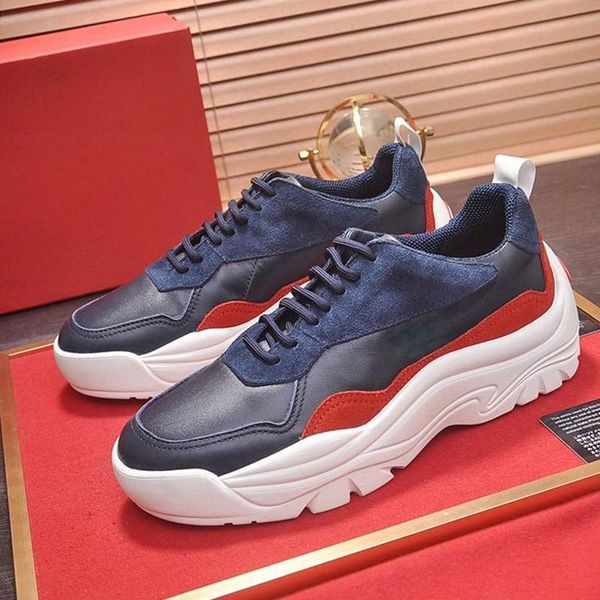 

new arrival mens shoes fast delivery fashion vintage comfortable chunky sneakers lace -up sports casual mens shoes gumboy calfskin s, Black