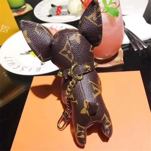 

designer key buckle purse pendant bags dog style design bag doll chains key buckles 6 color with box optional designer keychain lanyard, Silver