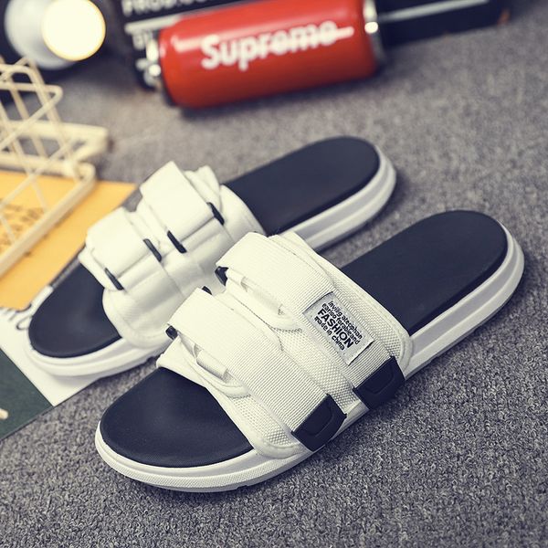 

new summer fashion sneakers men shoes outdoor slippers fashion beach sandals breathable flip flops casual footwear, Black