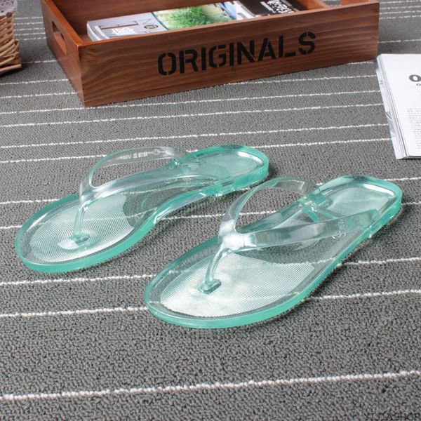 

new new woman flip-flops non-slip transparent crystal bathroom female sandals female slippers family women's shoes, Black