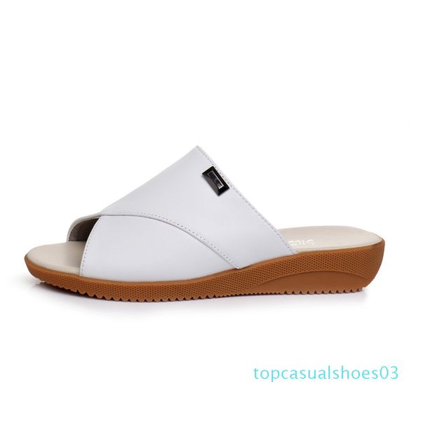 

mvvjke women slipper flat sandals geunine leather peep toe woman sandals ladies mules summer shoes big size 34-43 t03, Black