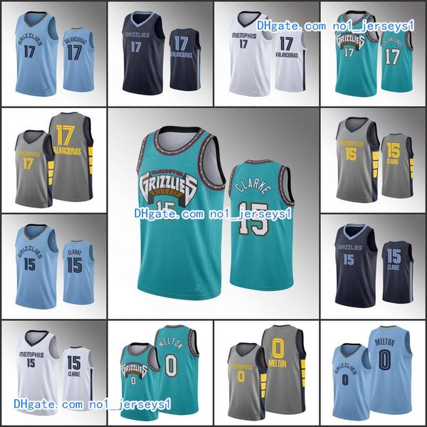 

men memphis grizzlies basketball jersey jonas valanciunas brandon clarke de anthony melton nba 2019-20 jerseys, Black