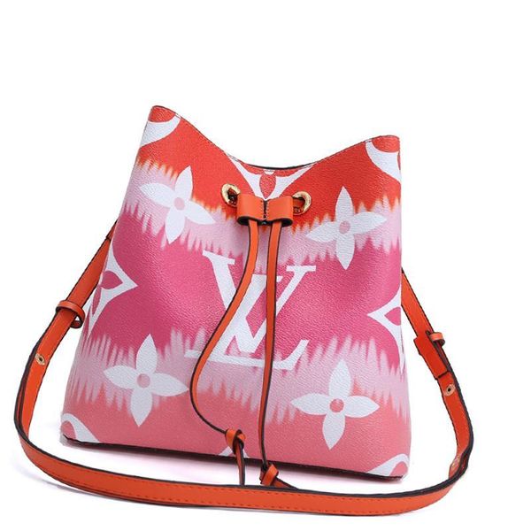 

vintage fashion womens leather drawstring bucket bag new arrival lady vintage shoulder bag women simple style crossbody bags drop ship