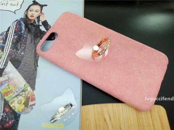

creative drilling transparent cat head ring mobile phone bracket 360 Â°rotation anti-fall anti-skid transparent ring buckle bracket