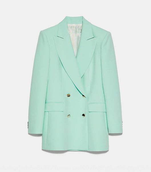 

abclo 2020 summer thin style women's blue double-breasted suit slim-fit long-sleeved vertical 2020 summer thin style women's blue, White;black