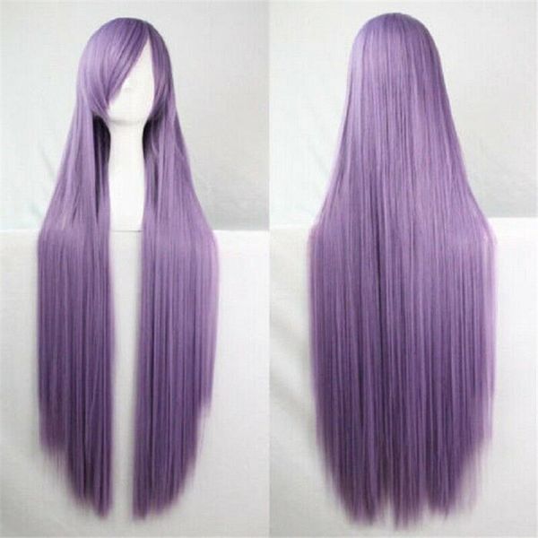 

new wig cosplay nisemonogatari long purple straight heat wig 100cm, Black