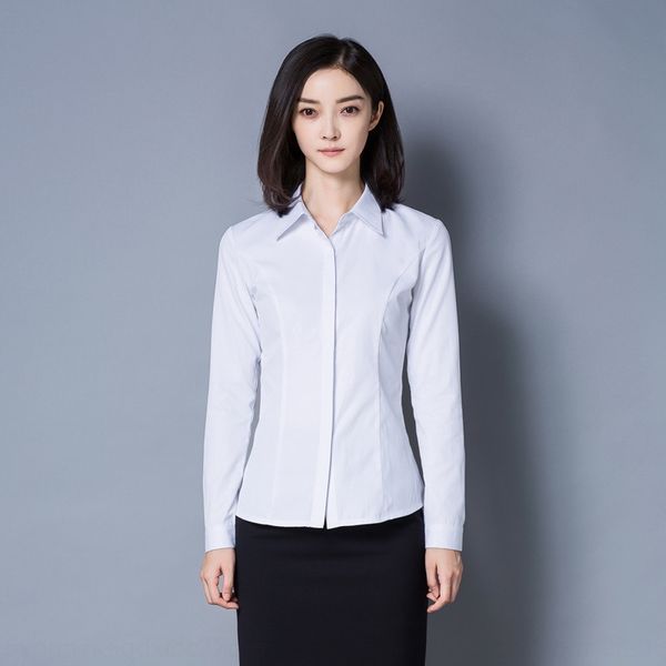 

tsx7g 2020 весной новый бизнес износ длинный рукав женщин скрытые пряжки взрывозащищенный легкий тонкий подходит рабочая одежда рабочая одеж, White