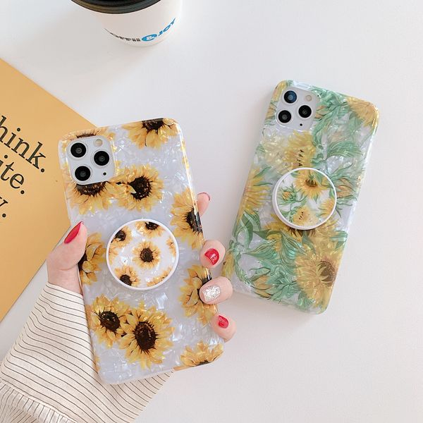 

sunflower rose flower phone case for iphone 11 pro xs max xr x 8 7 6s plus shell texture soft tpu phone cases