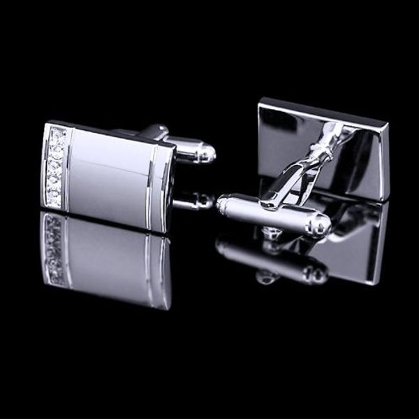 

kflk new shirt silver cufflinks for mens gifts cuff buttons crystal cuff links jewelry