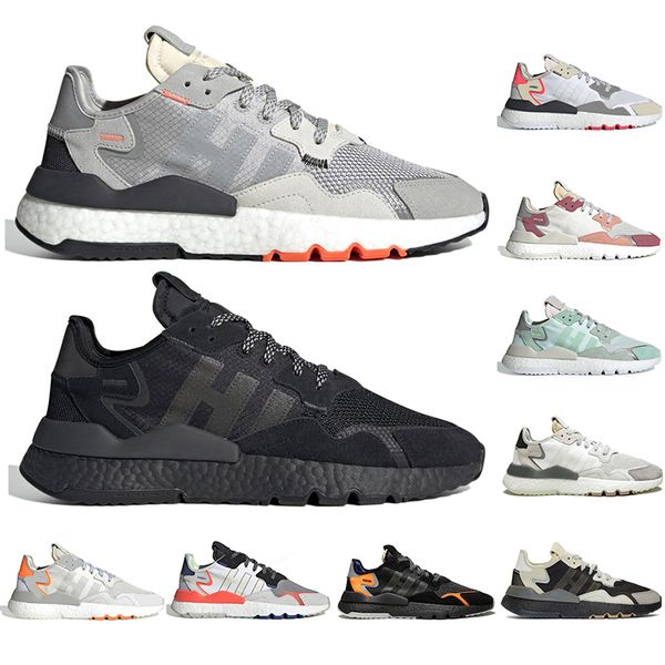 

mens nite jogger reflective running shoes women triple black sneakers white pink breathable tennis trainer sports athletics size 36-47, White;red