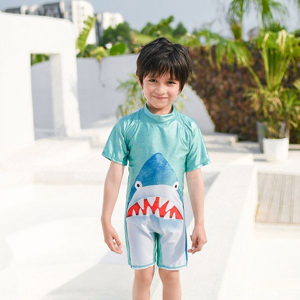 

zmpla 2019 new selling children's shorts swimsuit devil hat one-piece short-sleeved shorts cartoon sun-proof spring men's swims, Black;red