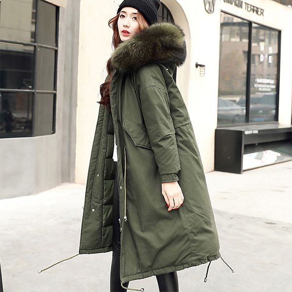 

winter jacket women 2020 real raccoon fur hooded white duck down jacket thick warm female parkas women winter coat, Black