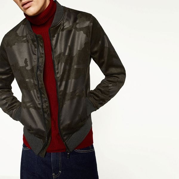 

men's jackets suede camouflage jacket coat, Black;brown