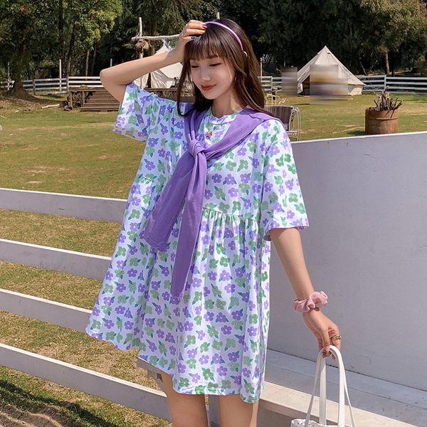 

9136# maternity clothes nursing floral dress summer stylish dress for pregnant women pregnancy clothes breastfeeding, White
