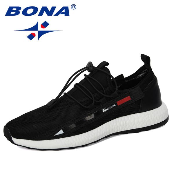 

bona 2020 новое прибытие повседневная обувь мужчины открытый свет полуботинки человек mesh кроссовки мужчина trend zapatillas hombre обувь, Black