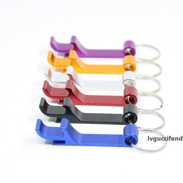 

portable aluminum alloy stainless steel beer wine bottle opener with keychain 2-in-1 design for party gift multifunction tool lx1926